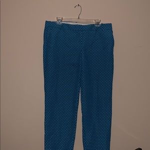 Blue Polka-Dot Dress Pants